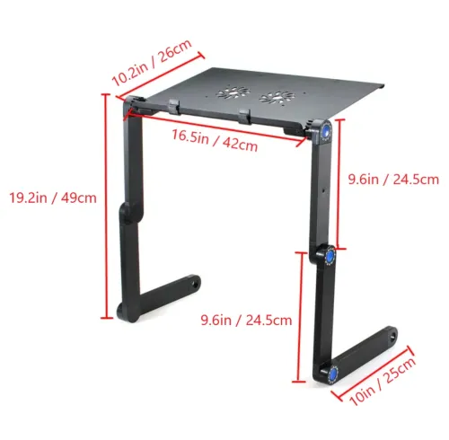 Складаний столик трансформер для ноутбука Laptop Table T8 з USB-охолодженням і підставкою для мишки, розкладний стіл для ноутбуків з вентилятором