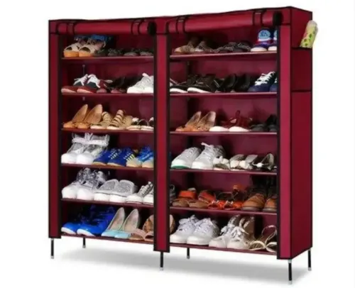 Тканинна шафа для взуття Shoe Cabinet YQF-2266 на 6 полиць, Подвійна складна тканинна полиця, пилозахищений каркасний для зберігання K66, 2712 MG-222