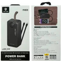 Портативний зарядний пристрій Power Bank Lenyes PX487D 40000mAh 22.5W з LED дисплеєм і кабелями, Зовнішній акумулятор повербанк Lightning Type-C