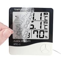Електронний кімнатний термометр HTC - 1 годинник LCD будильник, календар, вимірювач вологості повітря в приміщенні, цифровий гігрометр для будинку