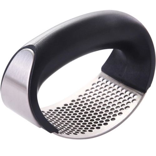 Пресс измельчитель Arc-Shaped Garlic Press для чеснока, ручная чесночница, чеснокодавка, нажимная чеснокодавилка из нержавеющей стали Черная