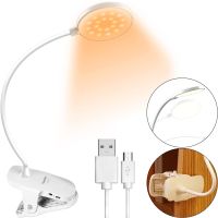 Настільна акумуляторна LED лампа WD-6651 на прищіпці, Світлодіодна USB лампа ліхтар на гнучкій ніжці із затискачем прищіпкою на акумуляторі Біла
