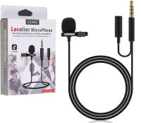 Мікрофон петличка для телефону Lavalier Micro Phone JH-043 - a 3.5 AUX провідна нагрудна петличка з затиском кліпсою і роз'ємом для навушників Чорна