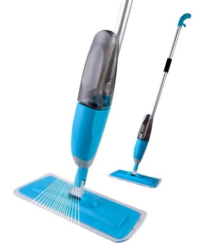 Швабра з розпилювачем і ємністю для води Healthy Spray MOP 350 мл портативна швабра спрей з насадкою з мікрофібри для прибирання та миття підлоги синя
