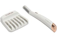 Жіночий тример для обличчя Flawless Dermaplane Glo Світлодіодна жіноча бритва з LED підсвічуванням для видалення волосся з брів 6 лез на батарейках