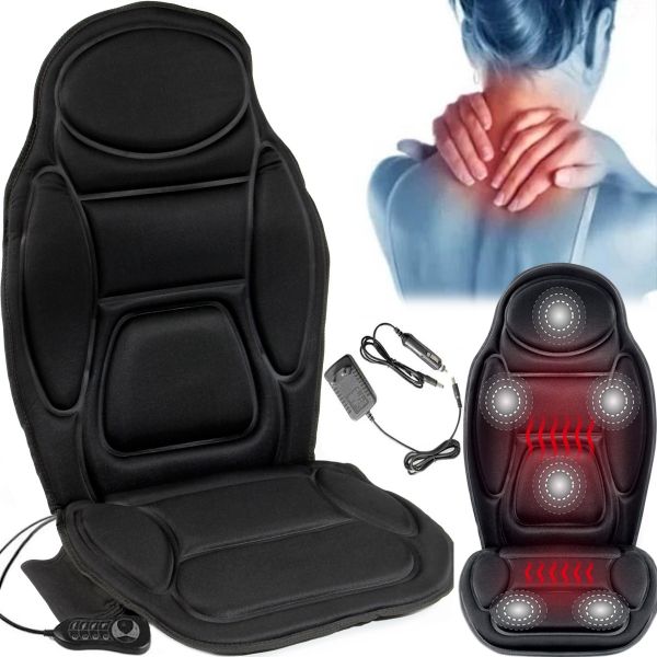 Масажна накидка з підігрівом Massage Cushion JB - 616c для сидіння в автомобілі, чохол з масажером для крісла LY-55 від мережі і прикурювача 12/220V