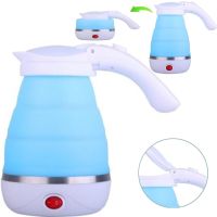 Електричний чайник складаний C автовідключенням Electric Kettle 0,5 л, дорожній силіконовий електрочайник, портативний електро міні-чайник Синій