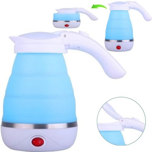 Електричний чайник складаний C автовідключенням Electric Kettle 0,5 л, дорожній силіконовий електрочайник, портативний електро міні-чайник Синій