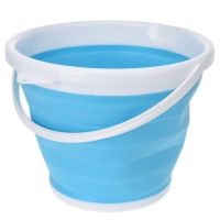 Складне силіконове відро на 10 літрів Collapsible Bucket Emmer CB-10, туристичне універсальне кругле відро Supretto з ручкою 10л