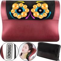 Масажна подушка для спини і шиї Massage Cushion FG214 3 режими роботи з підігрівом 24w роликовий масажер FG - 214 15 кульок від мережі і прикурювача