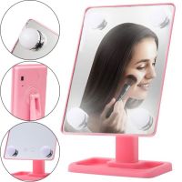 Настільне Косметичне дзеркало Cosmetie mirror 360 Rotation Angel з LED підсвічуванням для макіяжу, компактне прямокутне сенсорне дзеркало Рожеве
