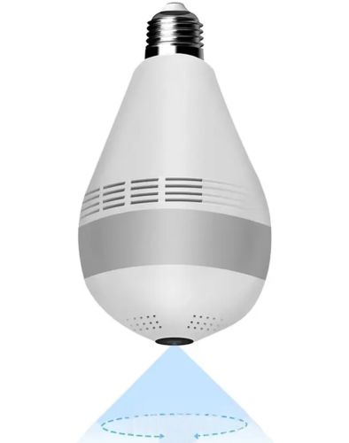 Бездротова панорамна IP Wi-Fi камера відеоспостереження лампочка в патрон E27 CAMERA SMART CAD-B13 H302 2MP стельова з віддаленим доступом 1080P