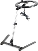 Кольцевая лампа со штативом LED Ring Light QX-206 26 см светодиодное селфи кольцо с подставкой и держателем для настольной сьемки 3 режима свечения
