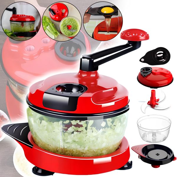 Ручний подрібнювач овочів Keouke Chopper Food LG-006 2 в 1 кухонний мініблендер з трьома лезами і чашею на 1.5 л чопер для подрібнення м'яса