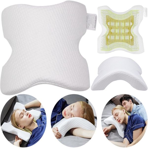 Ортопедична вигнута подушка для сну Nap pillow NJ - 137 з тунелем для руки і шиї з піни з ефектом пам'яті, Гіпоалергенна подушка тунель