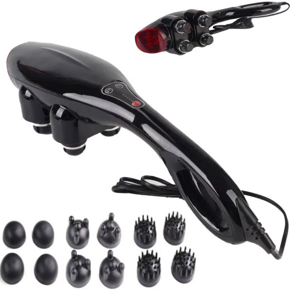 Електричний ручний масажер Quad Action Percussion Massager TK-88 - 2 для всього тіла 28 Вт, 12 в 1, вібраційний м'язовий мультімассажер для спини