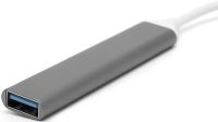Концентратор USB 3.0 Hub Silver на 4 порти, мультифункціональний перехідник розгалужувач для ноутбука і ПК, юсб хаб Сірий