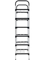 Напольная полка органайзер Shoe Rack Rias RD-9005 для хранения обуви 6 ярусов, Стойка этажерка на 6 секций полок 115x56x30 см из стали Серебристая