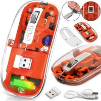 Бездротова ігрова Bluetooth мишка FMOUSE M133 для комп'ютера і ноутбука 2.4GHZ 2400 DPI прозора акумуляторна миша з підсвічуванням для ПК від USB
