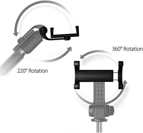 Селфи палиця штатив Selfie Stick L01 70 см телескопічний трипод для селфи, монопод тринога з тримачем для телефону з пультом Bluetooth L-01