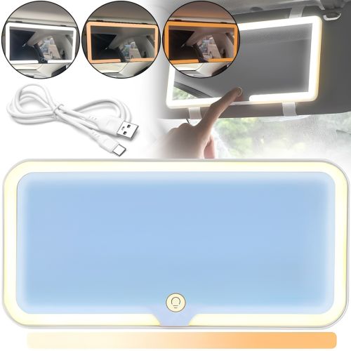 Косметичне дзеркало в салон автомобіля LED Light Mirror m538 3 режими, акумуляторне підвісне дзеркало з підсвічуванням на сонцезахисний козирок 