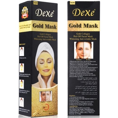 Золота маска-плівка для обличчя Dexe Gold Mask 120 г біоколагеновая антивікова плівка з біозолотом і колагеном, омолоджуюча маска від зморшок