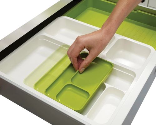 Универсальный раздвижной органайзер Expandable Drawer Organizer 34Х36.5Х5.5 см для кухонных столовых приборов, ложек и вилок в выдвижной ящик