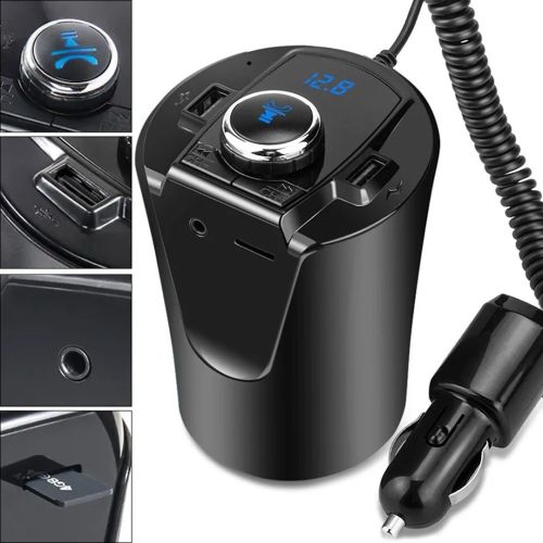 Автомобільний FM трансмітер від прикурювача H26 BX6 передавач Bluetooth MP3 авто фм модулятор адаптер в машину з зарядкою і блютуз в підсклянник