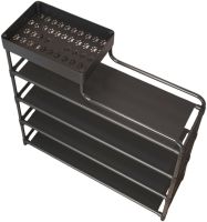Обувниця з полицею для аксесуарів Araqel Shoe Rack стелаж органайзер для зберігання взуття 60х21х78 см металева стійка на 5 полиць в передпокій Чорна