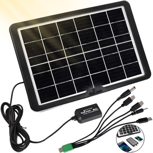 Сонячна панель Cclamp Solar Panel CL - 680 8W 6V 1.3 A портативна батарея з мультикабелем USB для зарядки мобільних пристроїв від сонця 680CL