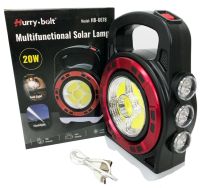 Переносний кемпінговий ліхтар Hurry Bolt HB-6678 20W з сонячною панеллю і функцією павербанка, акумуляторний LED прожектор лампа з Powerbank