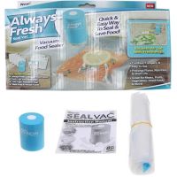 Вакуумний пакувальник пакетів Always Fresh Seal Vac з 6-ма пакетами, Автоматичний вакууматор вакуумайзер для упаковки і зберігання їжі, продуктів