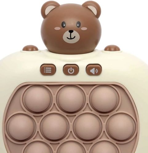 Дитяча іграшка головоломка Pop It Baby Bear Інтерактивна електронна приставка антистрес поп ІТ для зняття стресу на батарейках від 3-х років