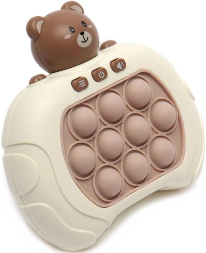 Дитяча іграшка головоломка Pop It Baby Bear Інтерактивна електронна приставка антистрес поп ІТ для зняття стресу на батарейках від 3-х років