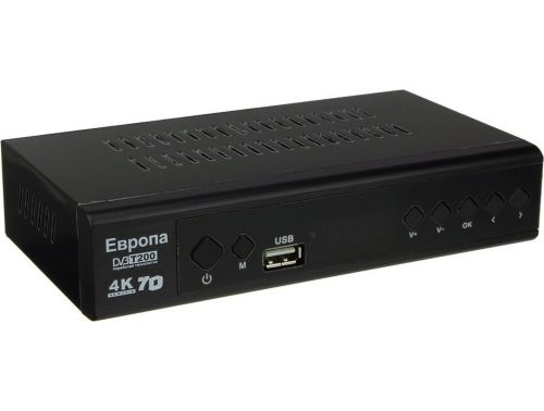 Цифрова Т2 приставка Європа EL - 9000 Pro 4K Цифровий ефірний ТВ тюнер з Wifi приймач для цифрового телебачення з пультом управління DVB-T2 Чорний