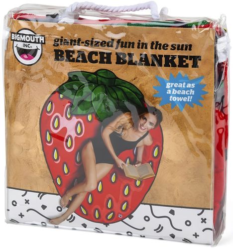 Пляжне 3D покривало Bigmouth Beach Blanket Strawberry YX0012 безворсовий пляжний килимок 152х122 см підстилка рушник для пікніка і пляжу Полуниця