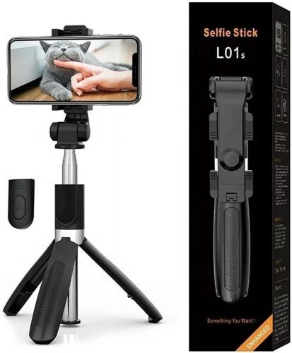 Селфи палиця штатив Selfie Stick L01 70 см телескопічний трипод для селфи, монопод тринога з тримачем для телефону з пультом Bluetooth L-01