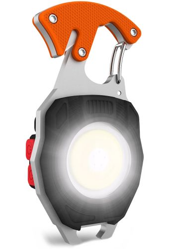Светодиодный фонарик брелок для ключей с поджигом Keychain Light W5147 ручной мультитул, мини светильник с прикуривателем, отверткой и карабином USB