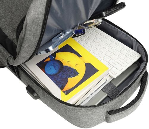 Міський молодіжний Оксфордський рюкзак Bag BG - 40 Сірий для ноутбука 15,6 " дюйма універсальний Чоловічий з USB і портом для навушників 42Х28 см BG40