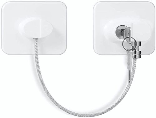 Блокувальник вікон з ключем Child Safety Lock AND - 93 дитячий замок безпеки, захист на меблі, шафа, холодильник, блокіратор з тросом для дітей