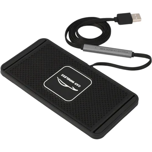 Автомобильная беспроводная зарядка Car Wireless Pad C1 15W для зарядки телефона, Силиконовый зарядный коврик в авто с антискользящим покрытием Черный