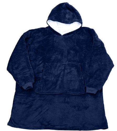 Толстовка-плед з капюшоном Huggle Hoodie Ultra Plush Blanket 2в1 унісекс оверсайз толстовка худі плюшевий плед з рукавами на флісі 74х110 см синя