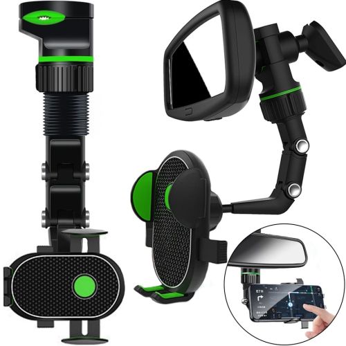 Універсальний автомобільний тримач для телефону Universal Clip 360° кріплення смартфона для автомобільного дзеркала заднього виду з поворотом Чорний