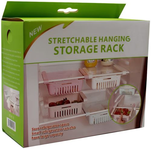 Розсувний органайзер у холодильник Stretchable Hanging Storage Rack TM18013 підвісний контейнер, висувна полиця, кошик для зберігання продуктів