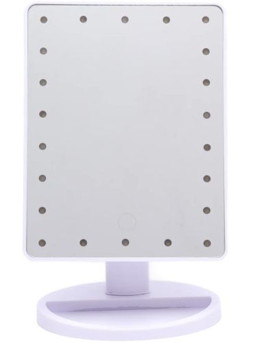 Косметичне сенсорне дзеркало для макіяжу Magic MakeUp Mirror обертається на 180 настільне дзеркало на підставці з підсвічуванням 22 LED USB біле