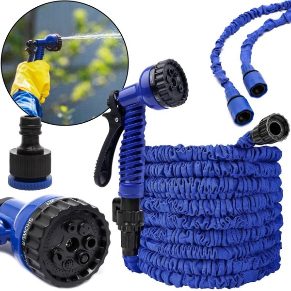 Садовий шланг для поливу Xhose 15 метрів 50FT з насадкою розпилювачем X-Hose 15м посилений поливальний розтягується шланг Magic Hose