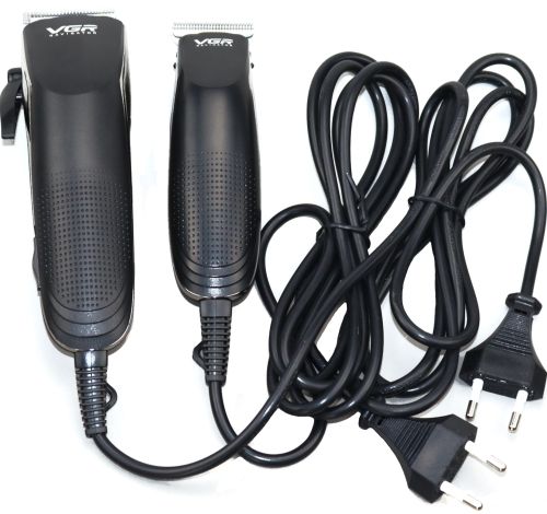 Комплект из двух аккумуляторных машинок VGR V-023 2 в 1 для стрижки волос и бороды, проводная машинка триммер с набором съемных насадок в сумке V023
