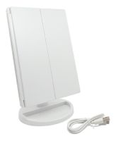 Косметичне потрійне дзеркало з сенсорною кнопкою Superstar Magnifying Mirror JN-817 3 в 1 зі збільшенням, складне дзеркало з LED підсвічуванням біле