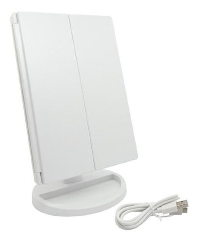 Косметичне потрійне дзеркало з сенсорною кнопкою Superstar Magnifying Mirror JN-817 3 в 1 зі збільшенням, складне дзеркало з LED підсвічуванням біле