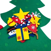 Фетровий новорічна ялинка Зроби сам DIY Christmas Tree BF-01 25 аксесуарів на липучках, Різдвяна ялинка 100x70 см своїми руками на стіну